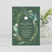 Invitation prairie sauvage | Mariage végétal vert géométrique (Debout devant)