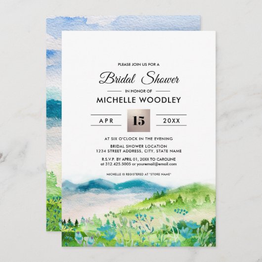 Invitation prairie sauvage | Spring Mountains Fête des mariée (Devant / Derrière)