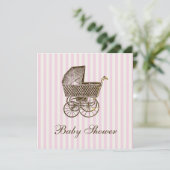 INVITATION PRAM BÉBÉ VINTAGE| BABY SHOWER (Debout devant)