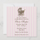 INVITATION PRAM BÉBÉ VINTAGE| BABY SHOWER (Dos)