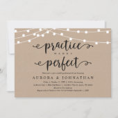 Invitation Pratique rend parfait, Rustique Dîner de répétitio (Devant)