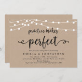 Invitation Pratique rend parfait, Rustique Dîner de répétitio (Devant / Derrière)