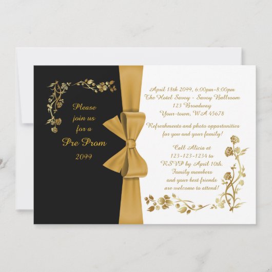 Invitation pré-bal, Pré-bal, Quinceanera, Sweet16 (Devant)