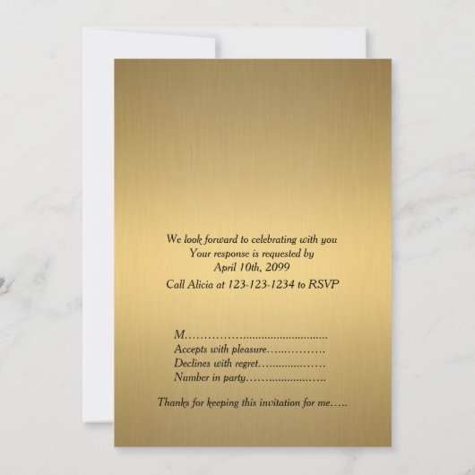 Invitation pré-bal, Pré bal, Tapis rouge, 15ème, 1 (Dos)