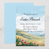 Invitation Pré et montagnes Brunch de Pâques (Devant / Derrière)