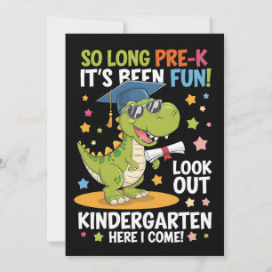 Invitation Pré K Graduate jardin d'enfants Dinosaur T Rex