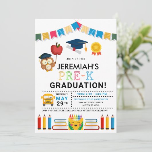 Invitation pré-K Graduation (Debout devant)