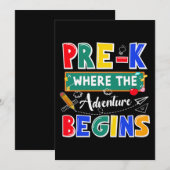 Invitation Pré-K Où L'Aventure Commence Funny School (Devant / Derrière)