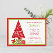 Invitation Précieuse Baby shower de Noël (Debout devant)