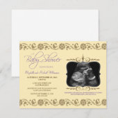 Invitation précieuse de baby shower de sonogramme (Devant / Derrière)