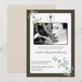 Invitation précieuse de baptême de fleurs de (Devant / Derrière)