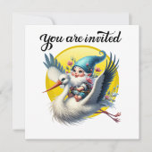 Invitation Précieux cigogne et Gnome (Devant)