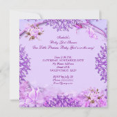 Invitation Precious Baby shower Fille violet Floral Ethnique (Dos)