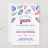 Invitation Precious Gem Girls 2e Birthday Crystal (Devant)