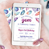 Invitation Precious Gem Girls 3e Birthday Crystals