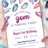 Invitation Precious Gem Girls 3e Birthday Crystals