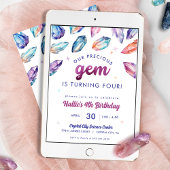 Invitation Precious Gem Girls 4th Birthday Crystals