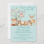 Invitation Precious Woodland Animals Baby Shower (Devant)