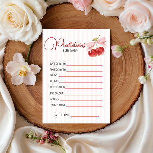 Invitation Prédictions de Baby Shower Cherry Coquette