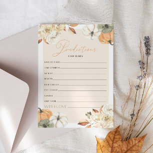 Invitation Prédictions De Baby shower citrouille Pour Baby Ga