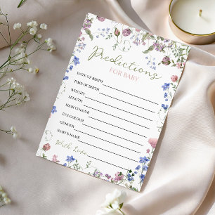 Invitation Prédictions de Baby Shower de Fleur Sauvage