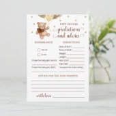 Invitation Prédictions et conseils pour bébé Baby shower Tedd (Debout devant)