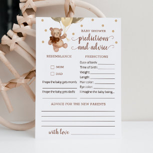 Invitation Prédictions et conseils pour bébé Baby shower Tedd