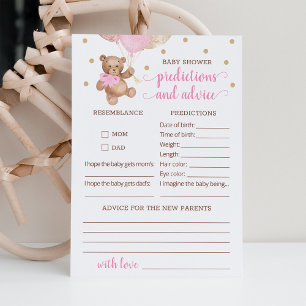 Invitation Prédictions et conseils pour bébé Baby shower Tedd