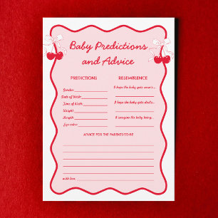 Invitation Prédictions et conseils pour bébés Cherry Baby Sho