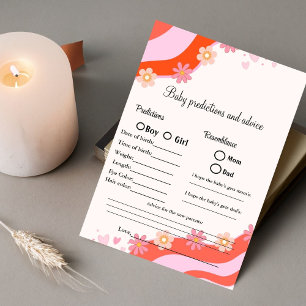 Invitation Prédictions et conseils rétros baby shower de jeu 