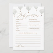 Invitation Prédictions et conseils sur le Baby shower à ballo (Devant)