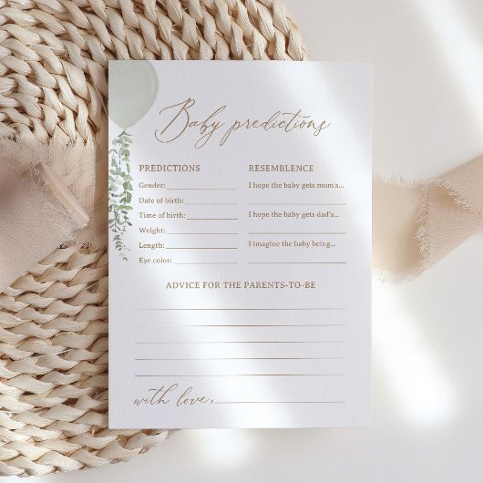Invitation Prédictions et conseils sur le Baby shower de ball