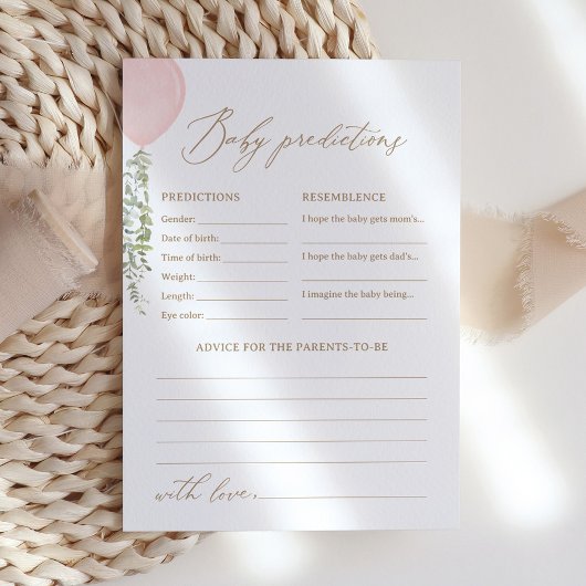 Invitation Prédictions et conseils sur le Baby shower de ball