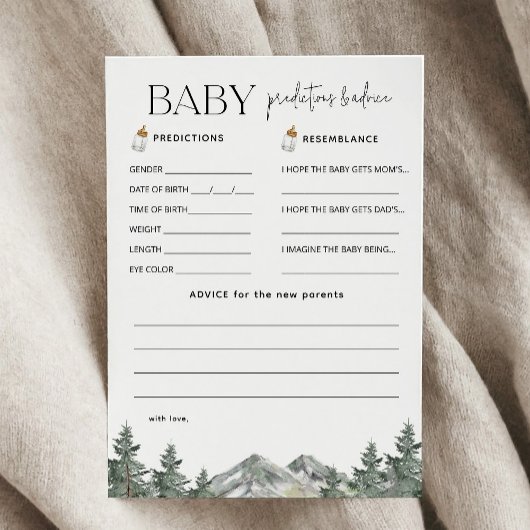 Invitation Prédictions et conseils sur le Baby shower des mon