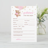 Invitation Prédictions pour bébé pour le Baby shower Teddy Be (Debout devant)