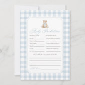 Invitation Prédictions pour la Baby Shower Ourson à Carreau B (Devant)