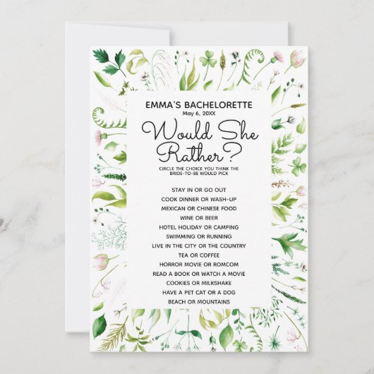 Invitation préfère-t-elle le jeu de baby shower nuptiale (Devant)