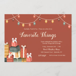 Invitation préférée d'échange de cadeau de choses