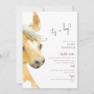 Invitation Preg-neigh-ent Horse C'est un garçon Baby shower I