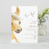 Invitation Preg-neigh-ent Horse C'est un garçon Baby shower I (Debout devant)
