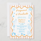 Invitation Pregnant & Poolside Pool Party Summer Baby Shower (Devant)