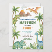 Invitation Prehistoric Dinosaur Birthday Party (Devant)