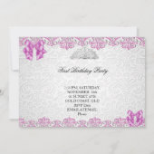 Invitation Premier 1er anniversaire Filles Lilac Pink Photo (Dos)