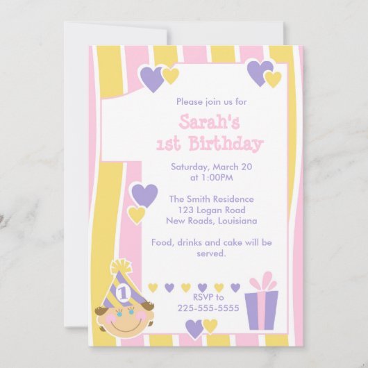 Invitation Premier anniversaire (Devant)