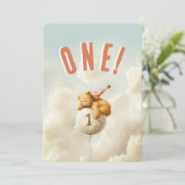 Invitation Premier anniversaire avec thème de l'ours vers le  (Debout devant)