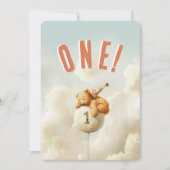 Invitation Premier anniversaire avec thème de l'ours vers le  (Devant)