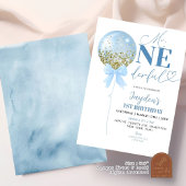 Invitation Premier anniversaire ballon bleu