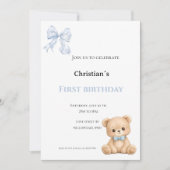 Invitation Premier anniversaire bébé garçon (Devant)