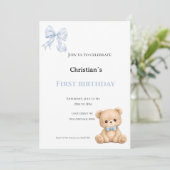 Invitation Premier anniversaire bébé garçon (Debout devant)