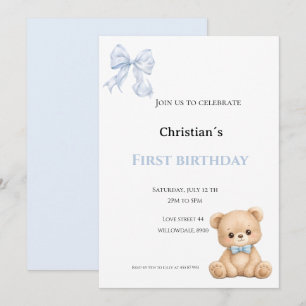 Invitation Premier anniversaire bébé garçon